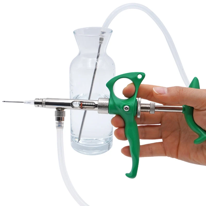 0.75ml 1ml 2ml Glass Vaccine Continuous Syringe Metal Pigs Cattle And Sheep Vaccine Injection Veterinary Adjustable Syringe
