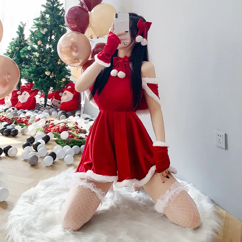 Christmas costumes Women Dress Cosplay Santa Claus suit Xmas Sexy Lady Winter Dress Bunny Girls Uniform dress up outfit 2024