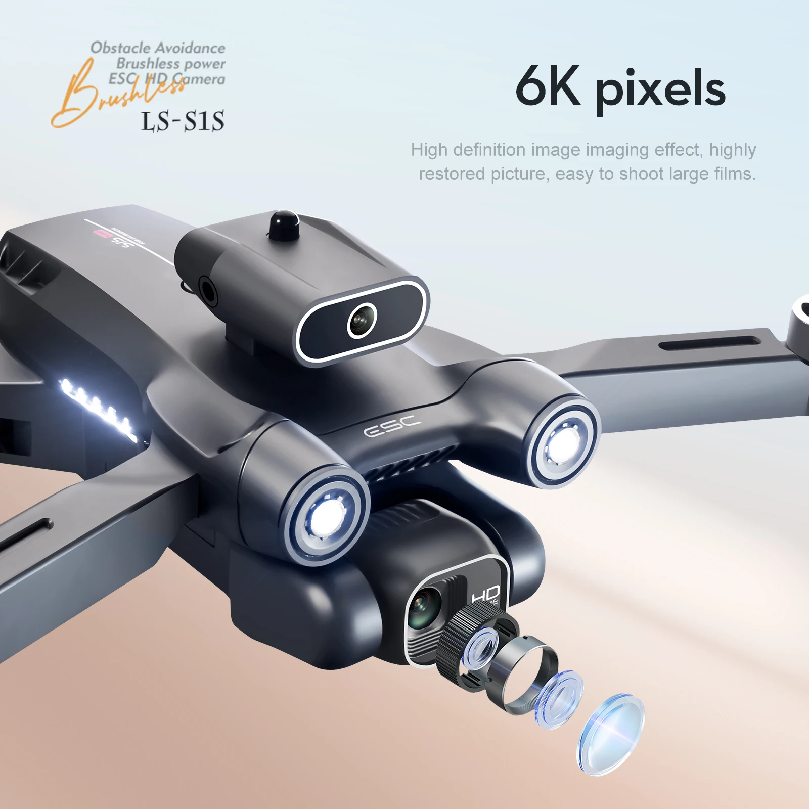 High Quality Outdoor Professional 4k 6k Dron Avion Brushless Motor Racing Quadcopter Prosumer Mini Drone With Camera
