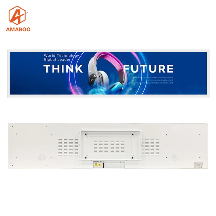 19.5inch Supermarket Ultra Wide Strip Advertising Digital Signage Monitor Type Stretched Bar Lcd Display Screen