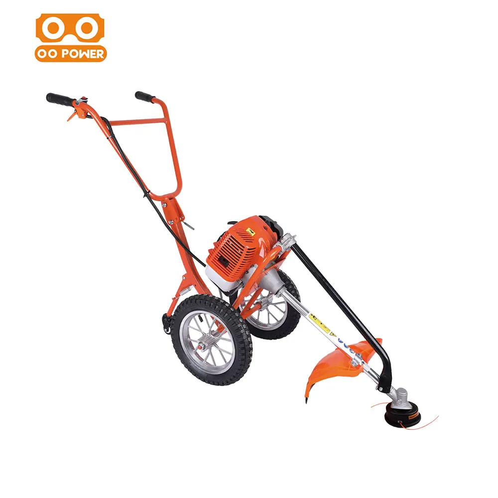 Professional 2 Wheels Power Brush Cutter Grass Trimmer Garden Cutters Gasoline Grass Cutter