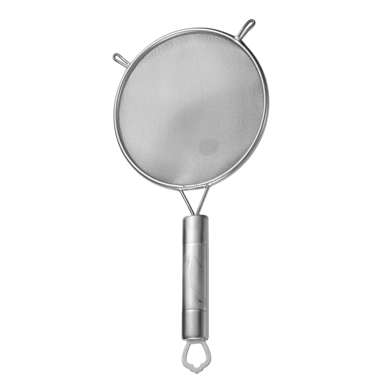 High Quality Stainless Steel Kitchen food strainer and colander Fine Mesh Strainer Set With Handle Liquid Mesh Big Wire Straine