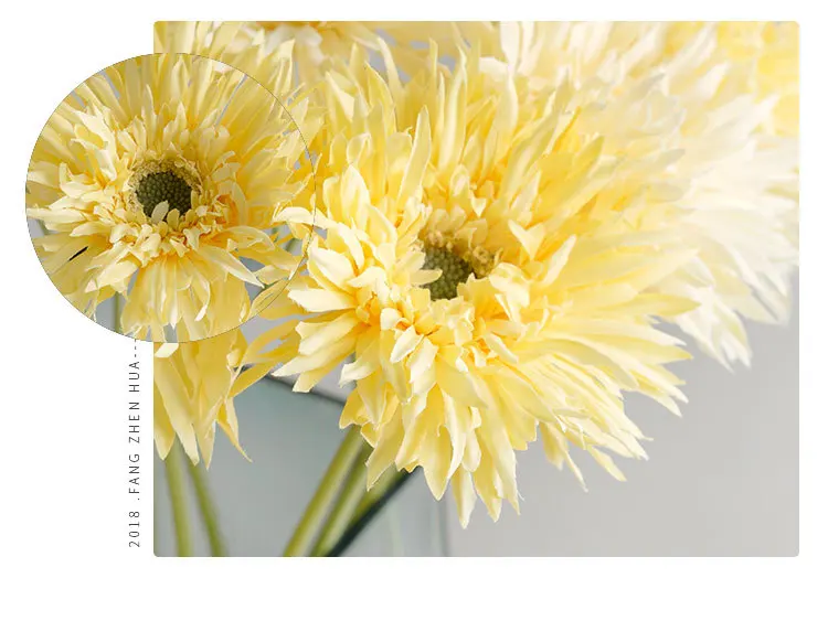 MACTING Artificial Yellow Flowers Gerbera Daisies Silk Flowers for Home Kitchen Wedding DIY Decorations