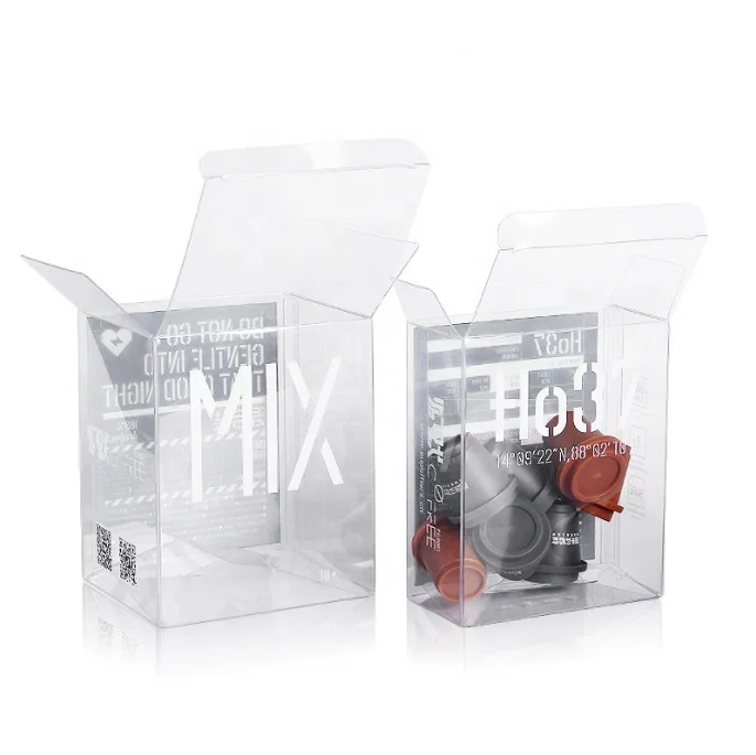 Custom Espresso Drip Coffee Pack Clear PVC Box Capsule Pods Plastic Fold Packaging Box