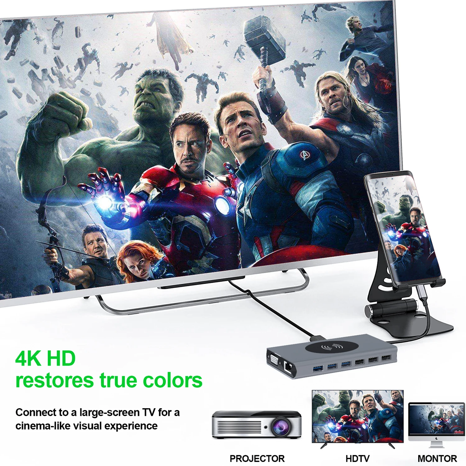 BASIX 15 в 1 Type-C к HD-MI USB Power Delivery концентратор для док-станции ноутбуков адаптер macbook pro usb