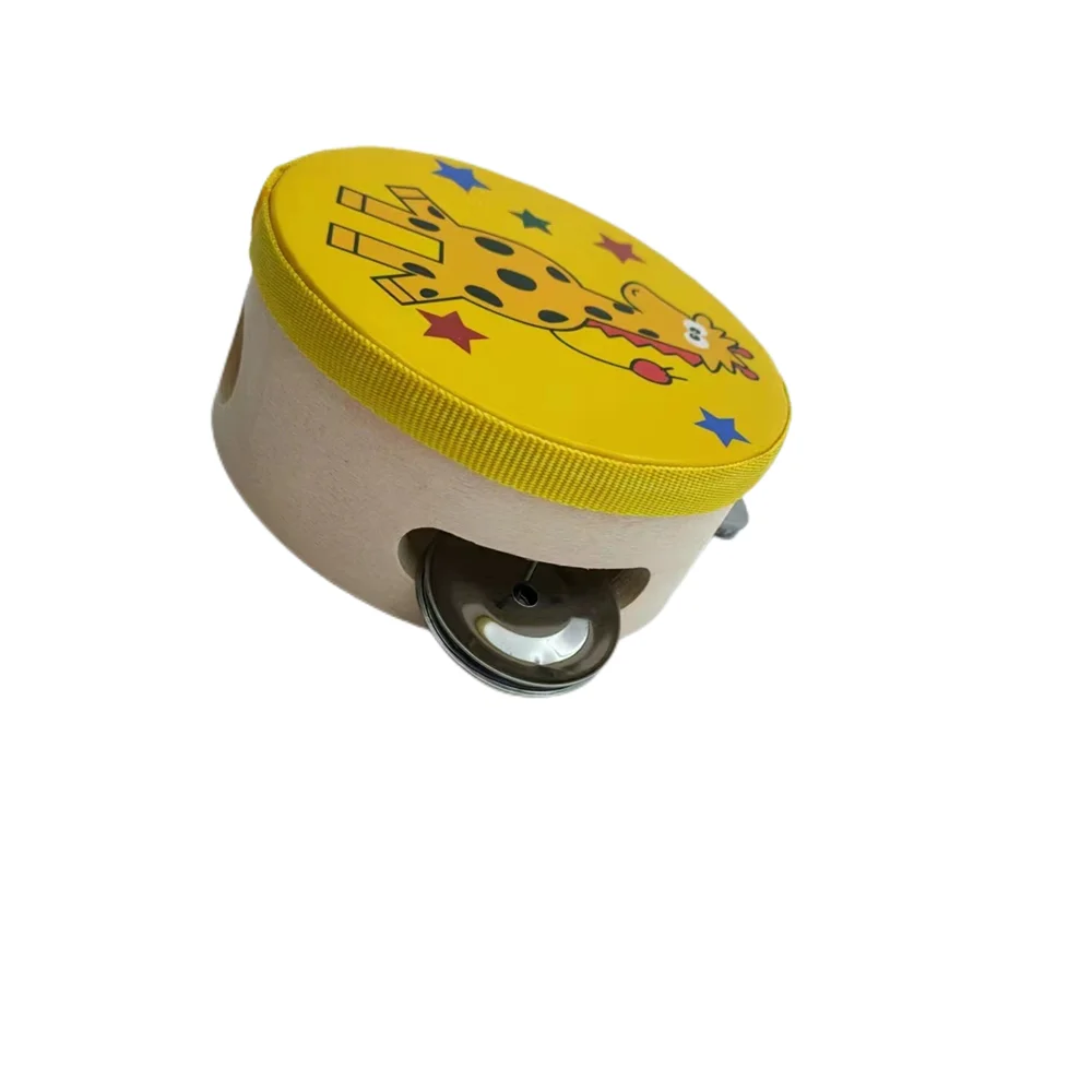 Th4-high Quality Wooden Laser Flashing Tambourine Pattern Double Row 8 Inch For Sale