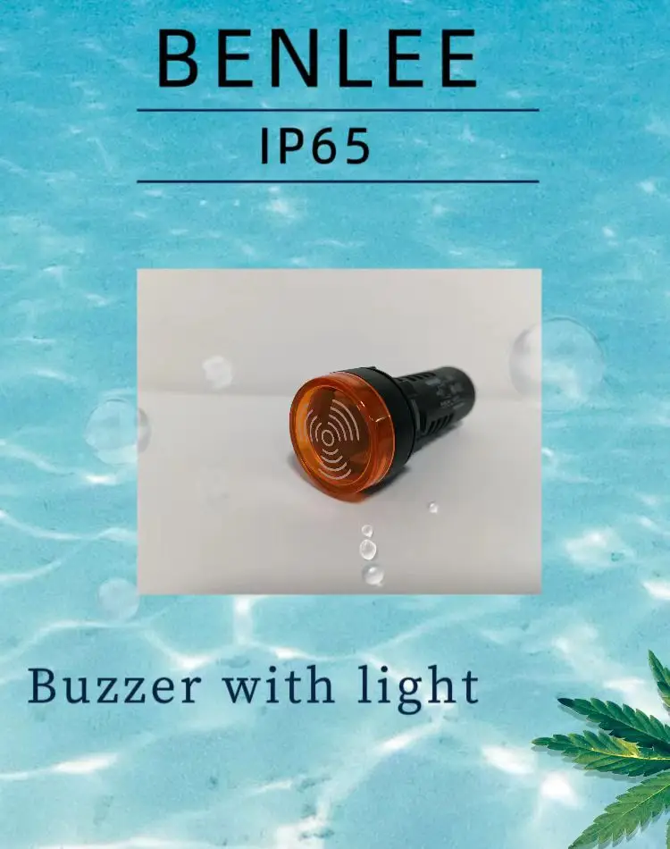 BENLEE alarm buzzer 22mm IP65 12V 24V AC DC waterproof electronic hot sale alarm button buzzer