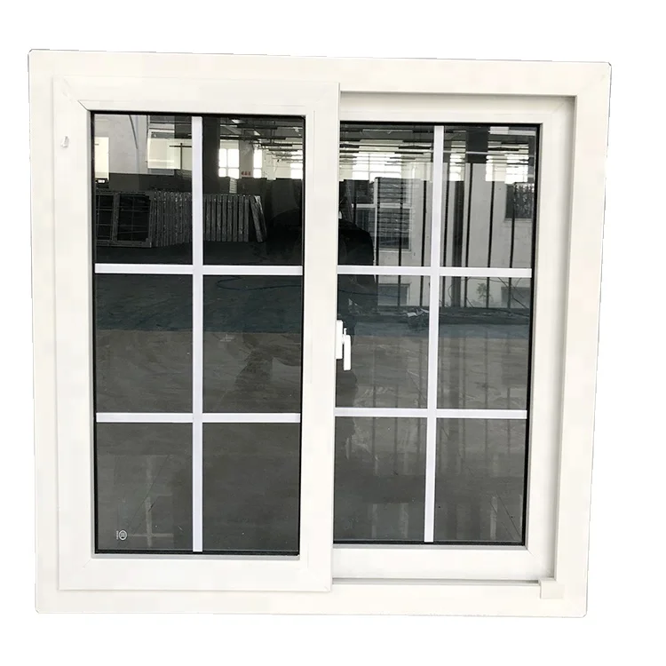 
European Design CE Certificates Double Glazing 2 Track Pvc/Upvc Sliding Window With Grills Design 