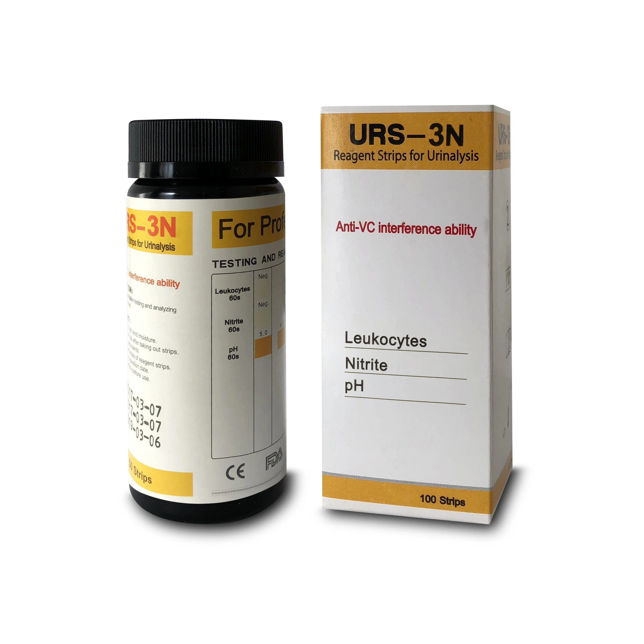 Medical Diagnostic Simple Usage Urine Test Strips URS-3N/UTI-3 with CE ISO Certificate Leukocytes/Nitrite/PH
