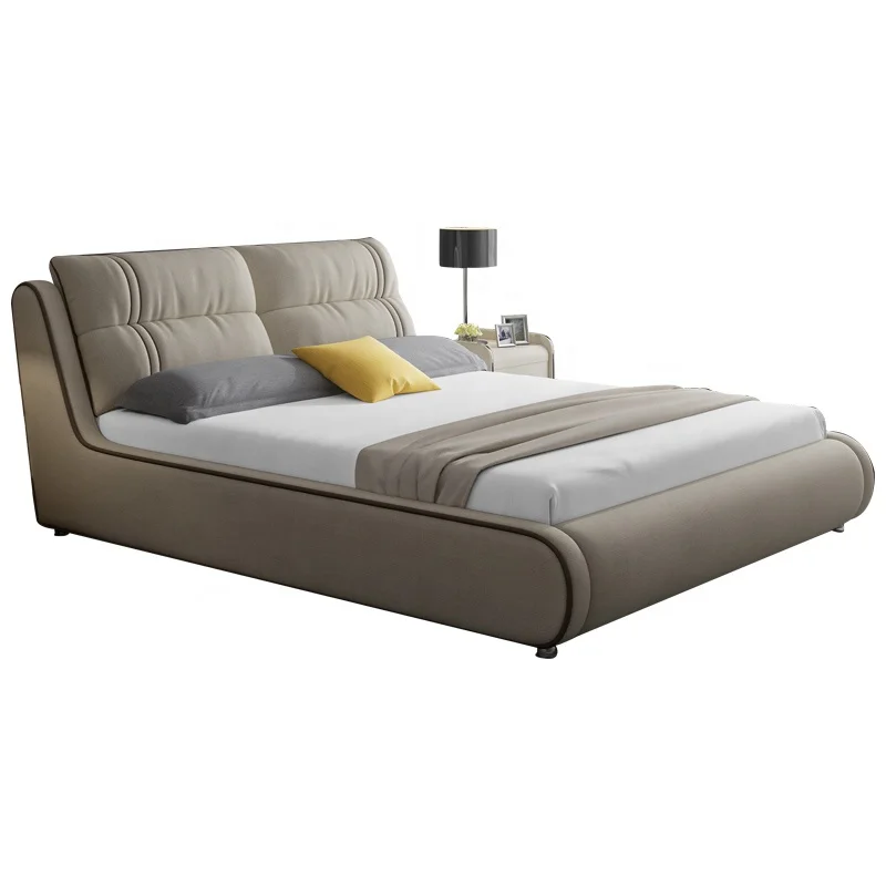 
Nordic style fabric solid wood Material and Home Furniture General Use round bed High quality and inexpensive drawer storage bed 