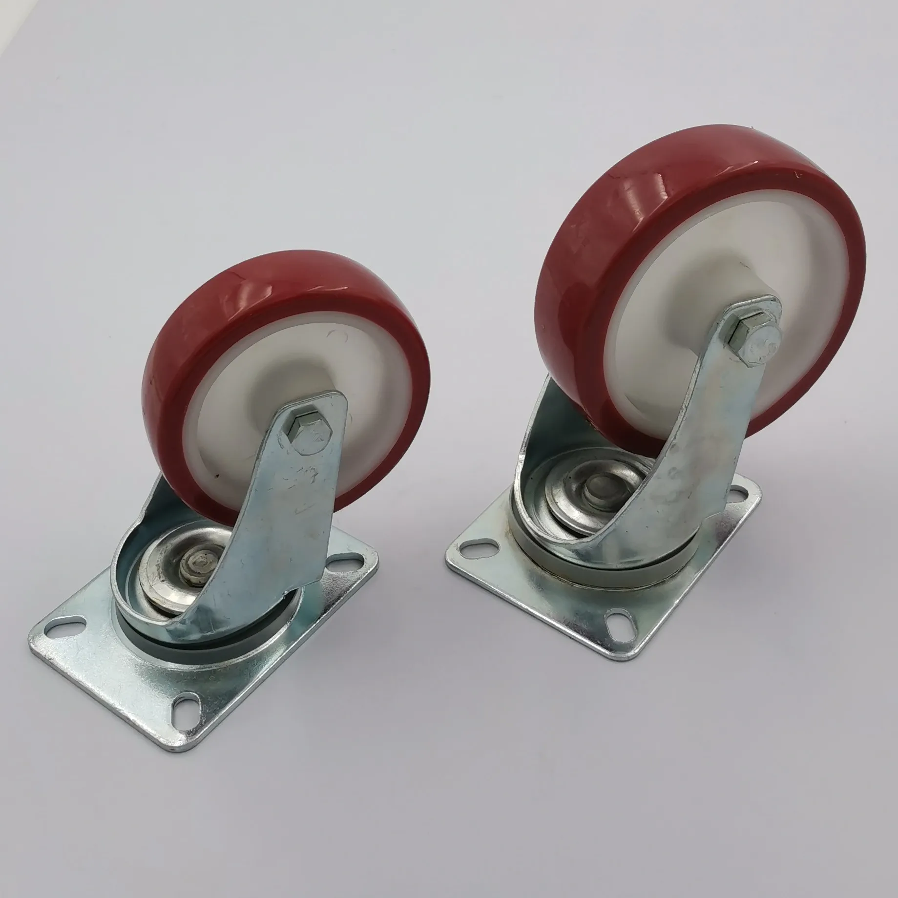 PU Heavy Duty Rubber Caster Roller Wheel 4 inches High Load High Temperature Wheels Industrial Swivel Casters