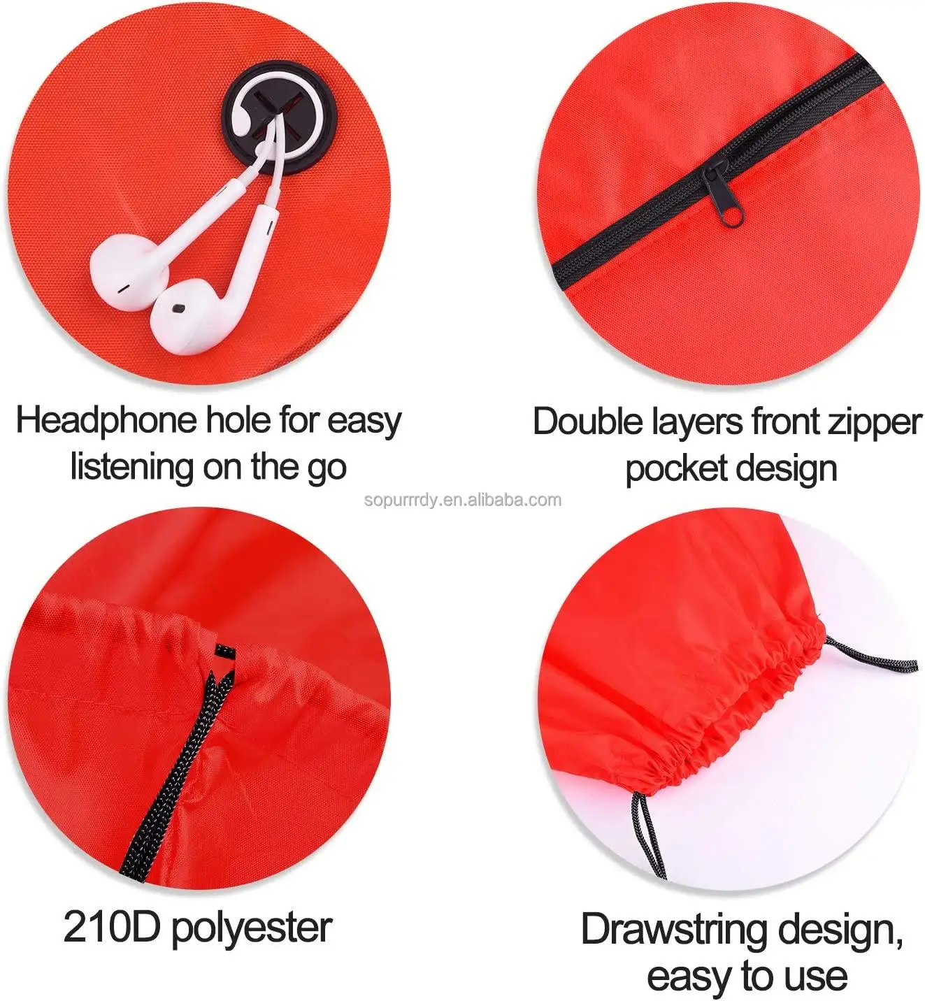 Logo Printed Oem Blank Drawstring Bag Gift Polyester Dust Bag For Wedding Party Promotional Gift With Zipper and Pockets