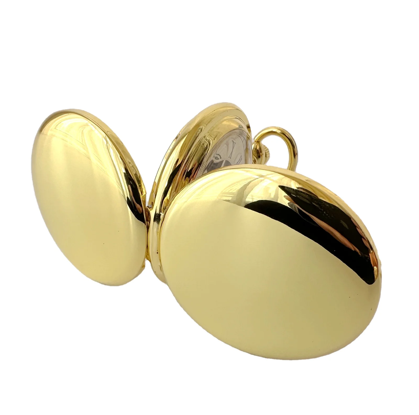 Smooth Gold Retro Hand Wind Double Side Smooth Roman Mechanical Pocket Watches