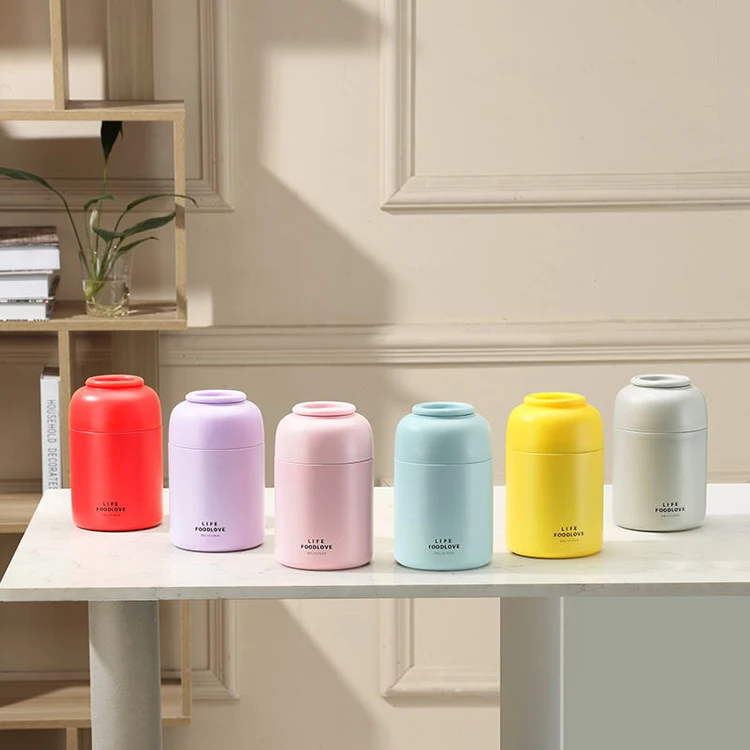 Household tableware Theromes Food Jar Stainless Steel Colorful High capacity Lunch Box Double Wall Insulated  for hot food