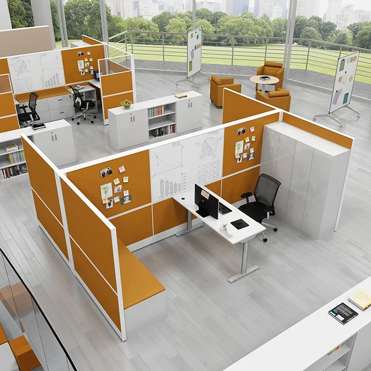 Modern standing electric desk with negotiated sofa set office modular workstation partitions office