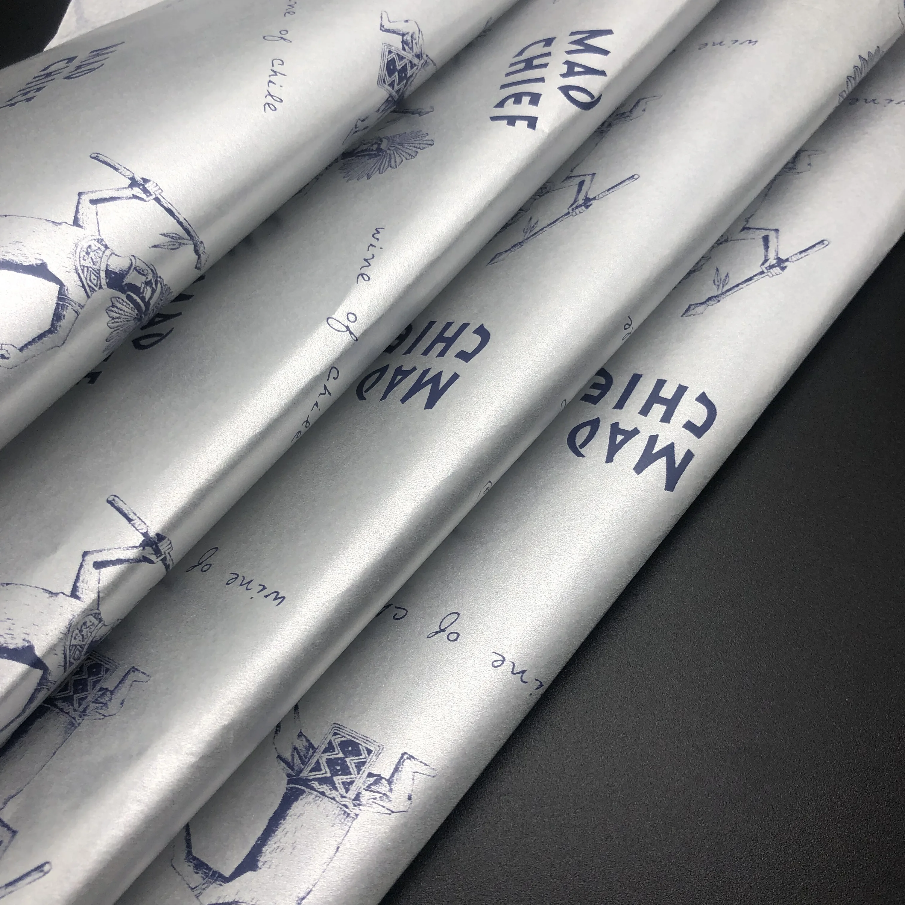 Silver Print Colorful Tissue Wrapping Paper / Gift Wrap / Silver Tissue Paper