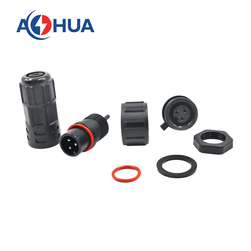AOHUA Black female Rear panel type plug socket low current 5 A2 A 1 A OD 2.6mm-10mm PVC/Rubber cable connector for outdoor LED
