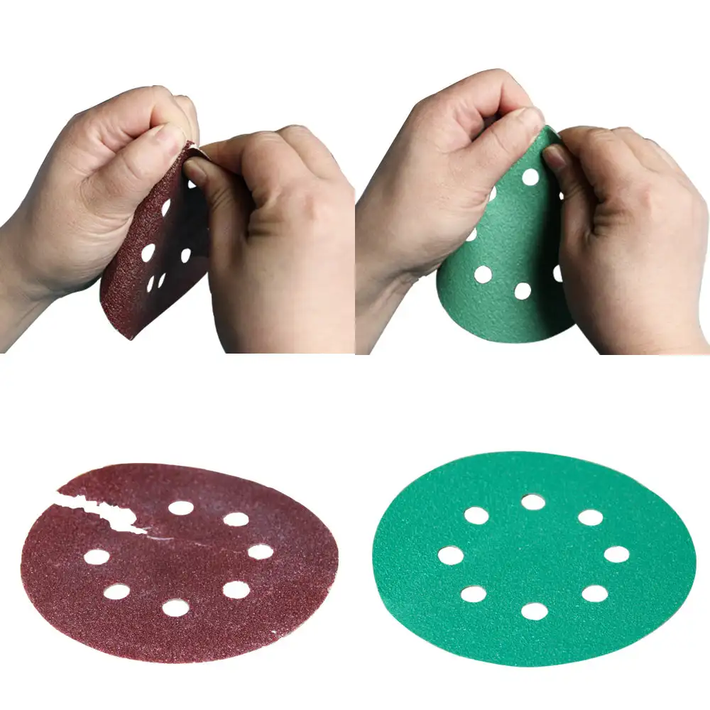 3M Sanding Disc Green Polyester film Sandpaper Disk Multi-holes Hook and Loop Ceramic Abrasive Sanding Disc for Automobile