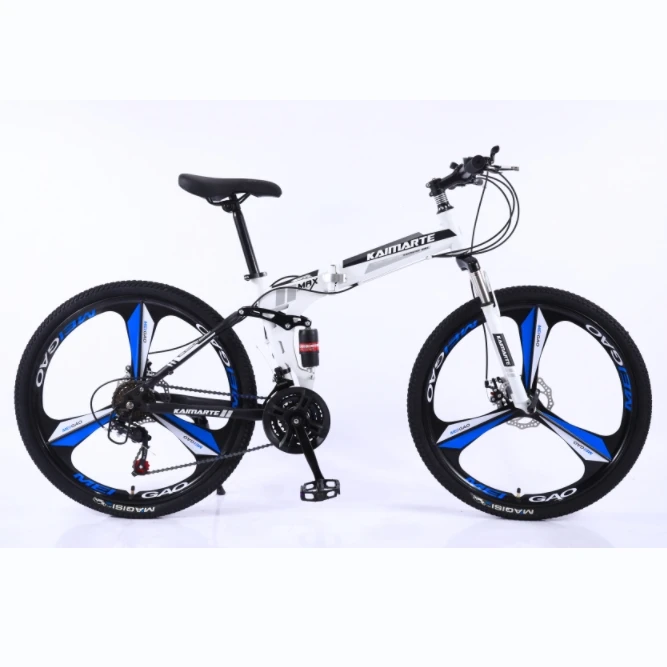 Wholesale 26inch Foldable Mountain Bike Carbon Steel Frame 21 Speed Dual Disc Brake Suspension Front Fork