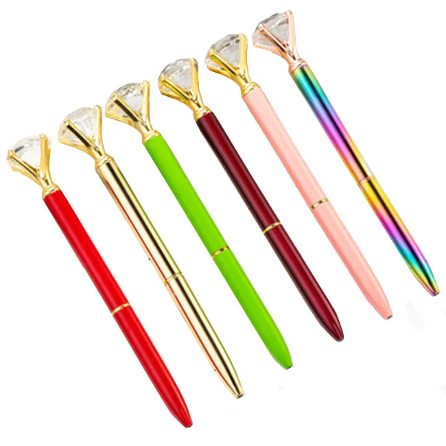 Wholesale Office School Crystal Ball Pen Art Custom Logo Promotion Gift Metal Ballpoint Pen