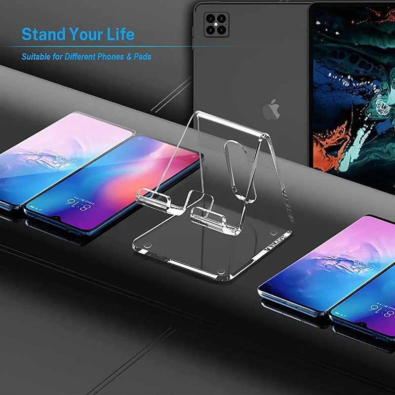 Wholesale Clear Acrylic Mobile Phone Holder Phone Display Stand  Mobile Tablet Holder Cell Phone Stand