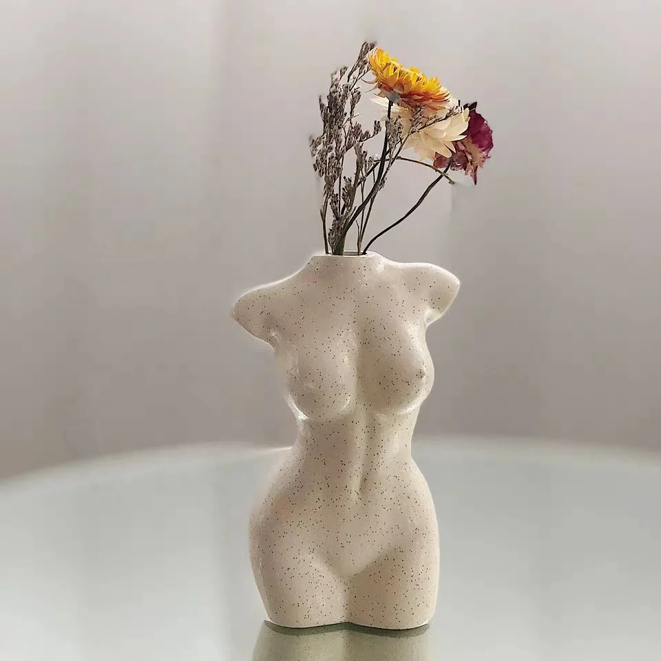 Modern Nordic Body Art Shape Resin Vase for Home Decor Photo