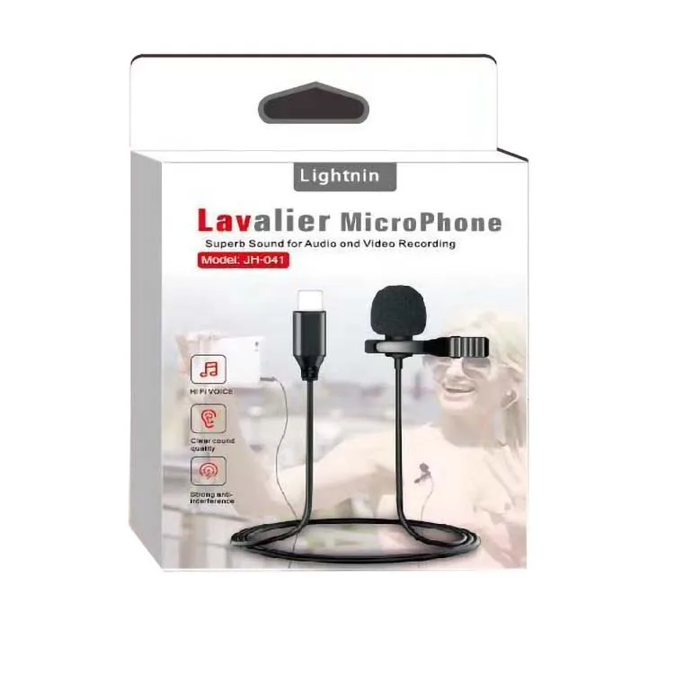 Metal Clip Lapel Mic Microphone Wired Recording Lavaliere Professional Camera Mic for iPhone