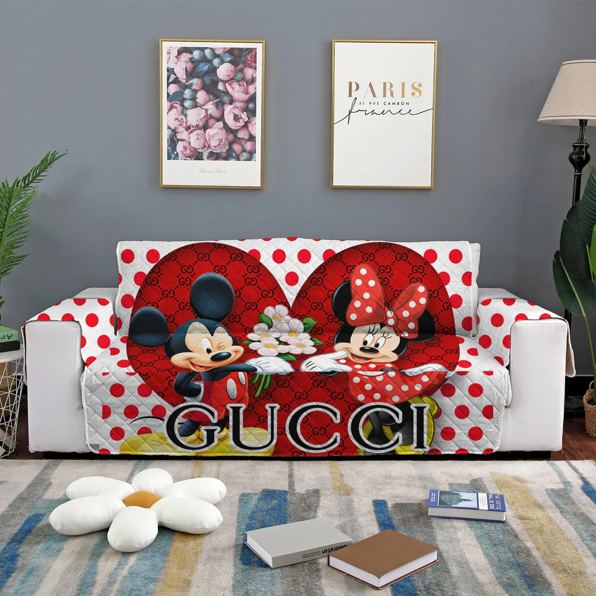 classic famous brand pet 3 Seater Sofa Covers, designer cartoon Universal Recliner couch Cover/slipcover
