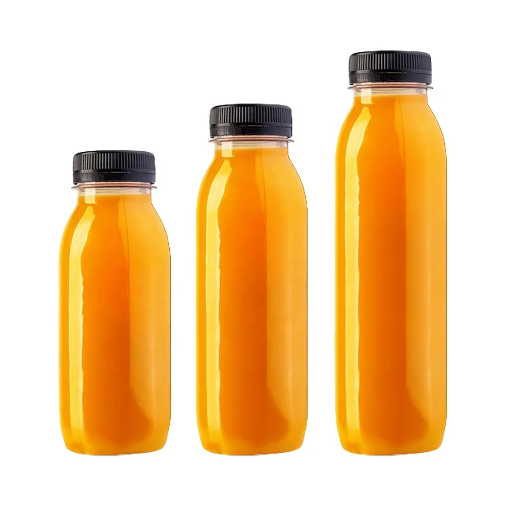 Manufacturers wholesale disposable PET 750ml mini square round shot juice drink bottle thickened transparent plastic bottle