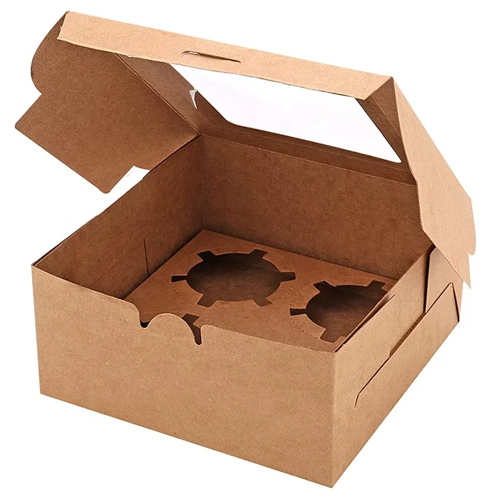 Customizable Square Luxury Birthday Clear Transparent Cake Box Custom Donut Cake Packaging Box Take Away Cupcake Box