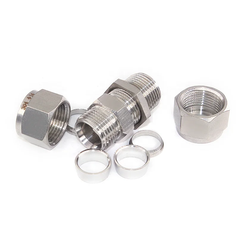 Stainless Steel Tube Fitting Compression Connector Hydraulic Straight Pipe Fittings