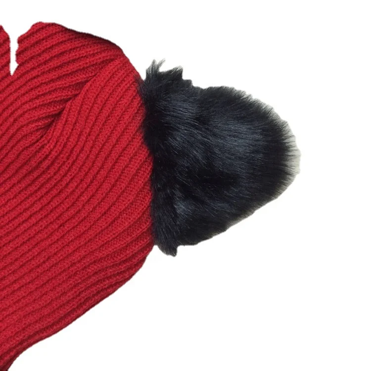 winter custom logo kids knit hat with cat ear