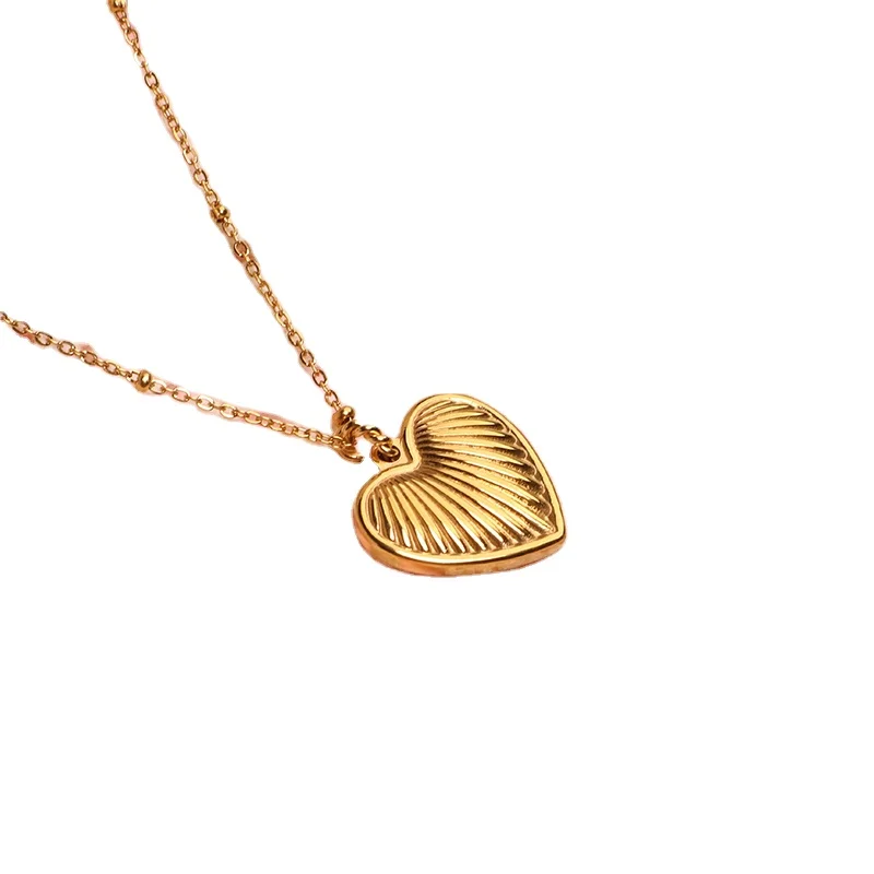 Stainless Steel Chain Chunky Gold  Necklace Birthday Gift Trendy Best Friend Necklace Heart Pendant Necklace