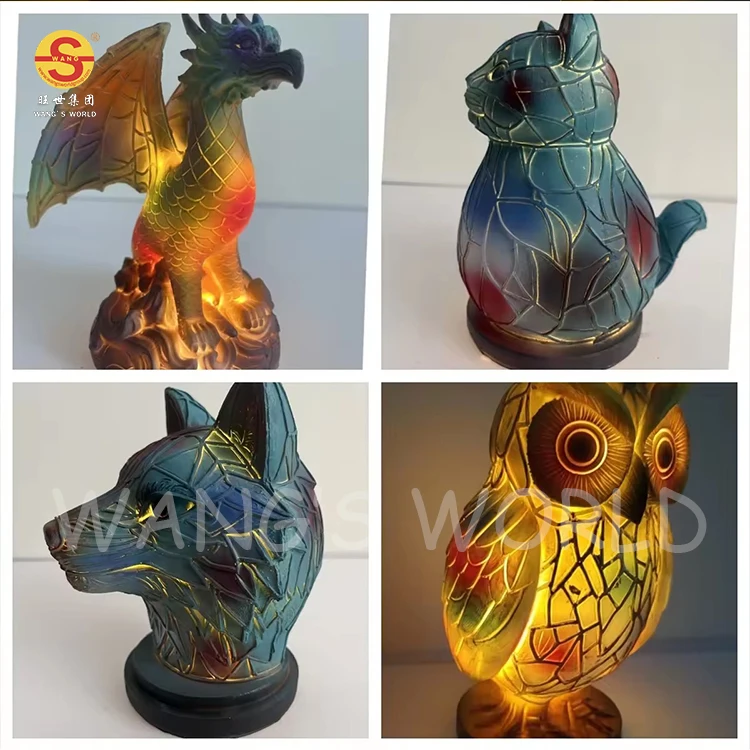New Vintage Animal Night Light Resin Animal Table Lamp Night lights for Bedroom Decoration