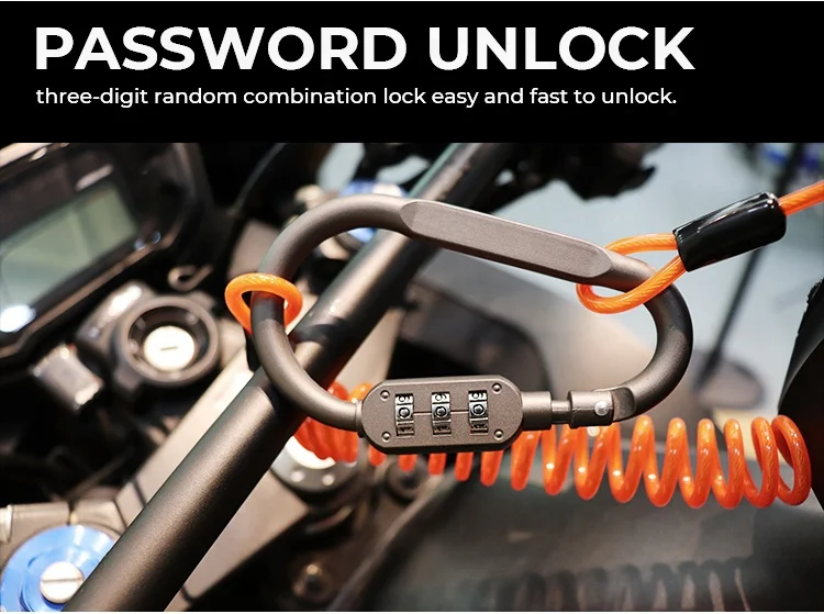 Motorcycle Accessories Mini Bicycle Lock Helmet Lock Easy Carry Bike Lock For Helmet