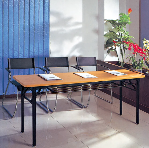 Movable folding desk with wheels office conference room discussion table portable folding study table
