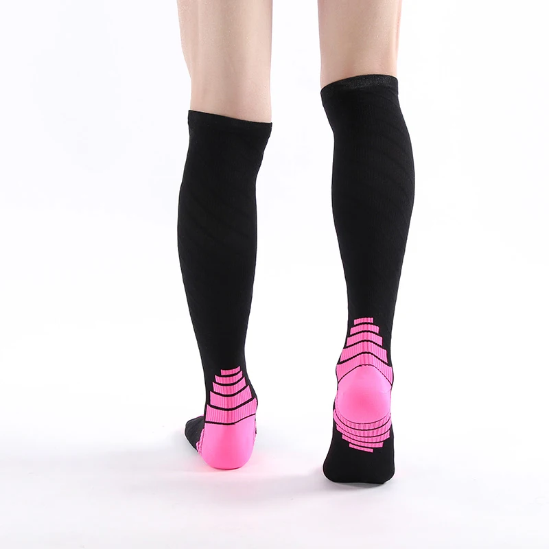 Slimming Pink Travel Cycling Bonvolant Long Crew Copper 15-20 Mmhg Compression Socks