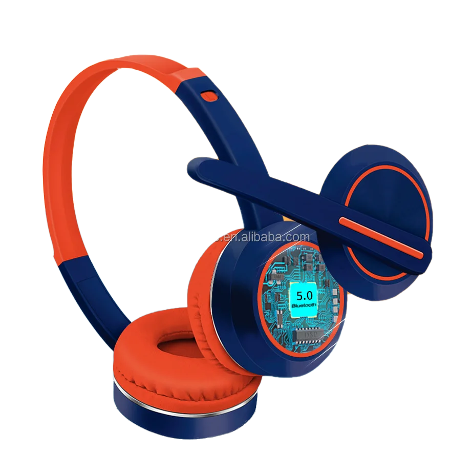 AKZ-K25 USB AUX light wireless headset class headset manufacture custom logo headphones girls color changing with mic headphone