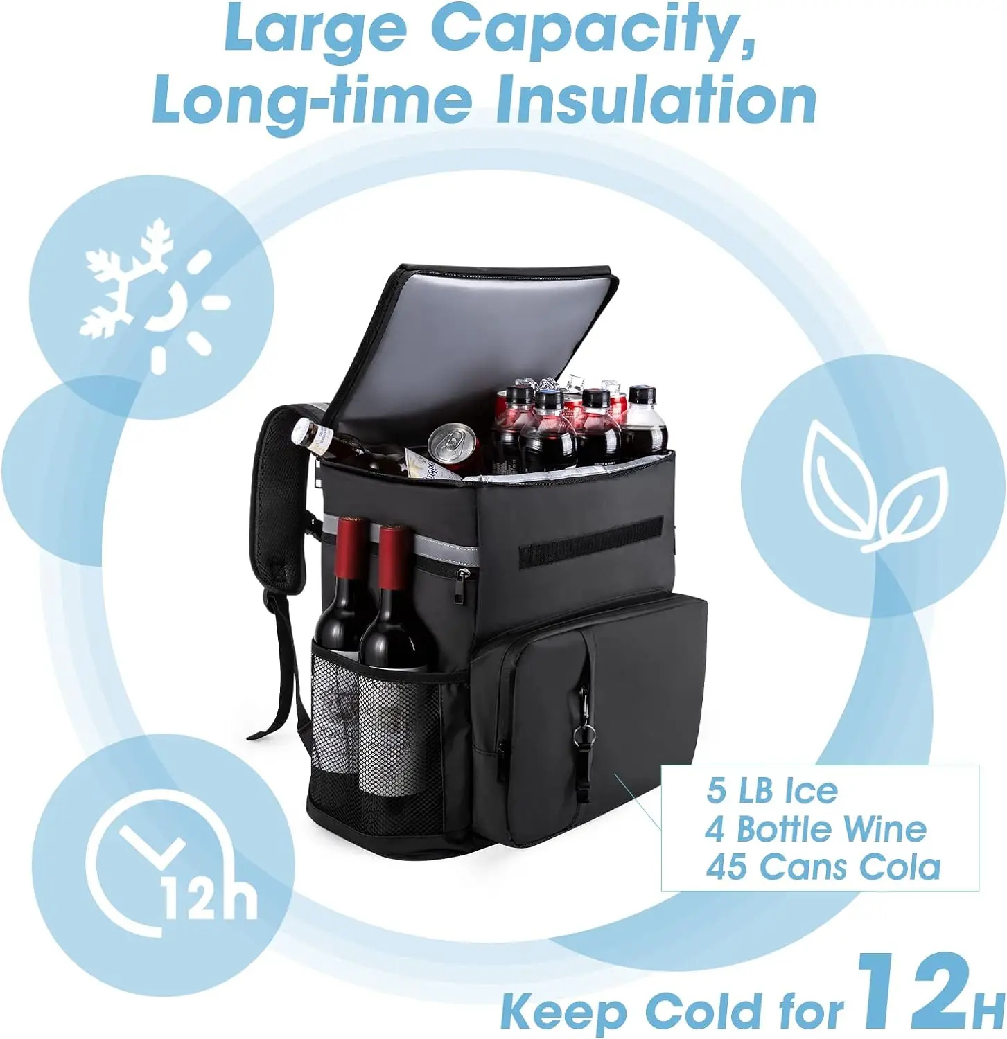 Large capacity portable lunch cooler bag large-capacity leakproof backpack custom logo insulated thermal backpack