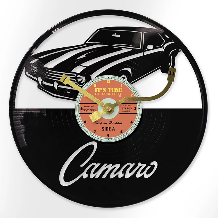 Chevrolet Camaro Room Art Lp Vinyl Retro Record Wall Clock Exclusive Car Gift Birthday Gift for Xmas Gift