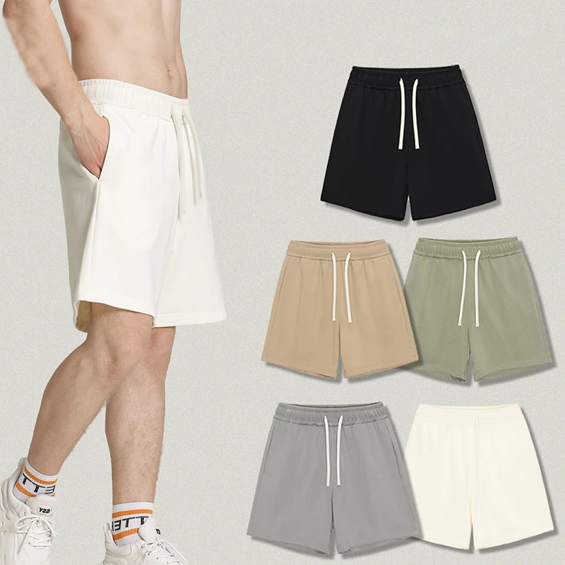 New Summer 340G Shorts Unisex Solid Color Gym Trunks Loose Casual Sports Short Pants Men Basket Ball Shorts