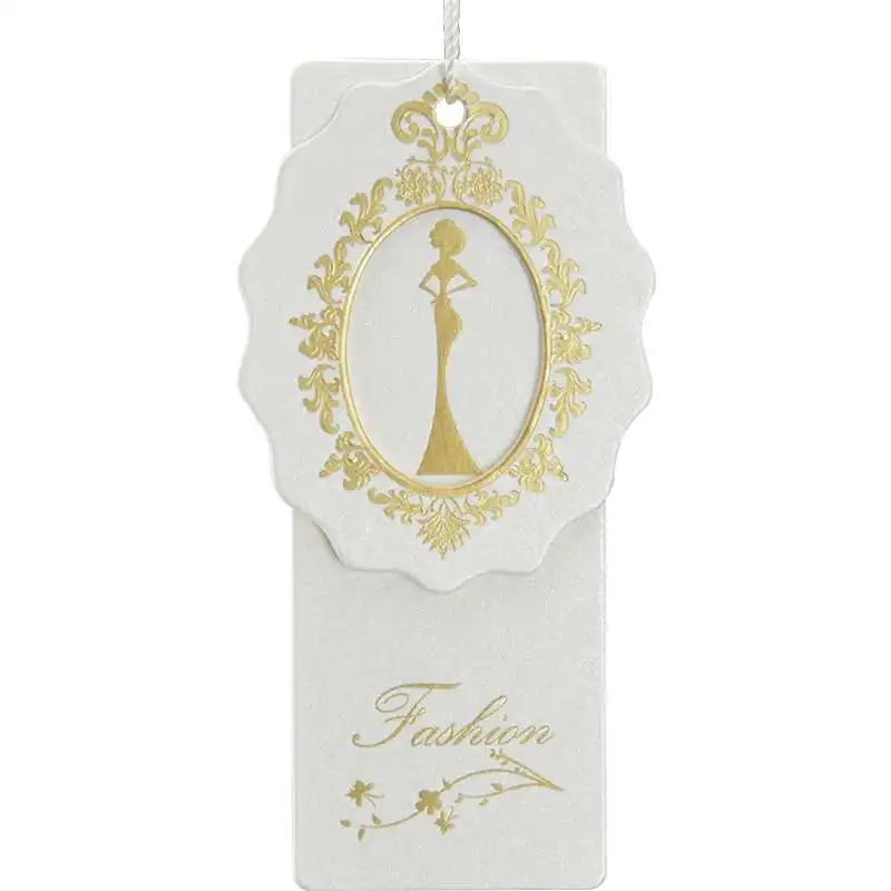 Universal high-end clothing hangtag bronzing thickened embossed concave hangtag convex hangtag custom label printing free of cha