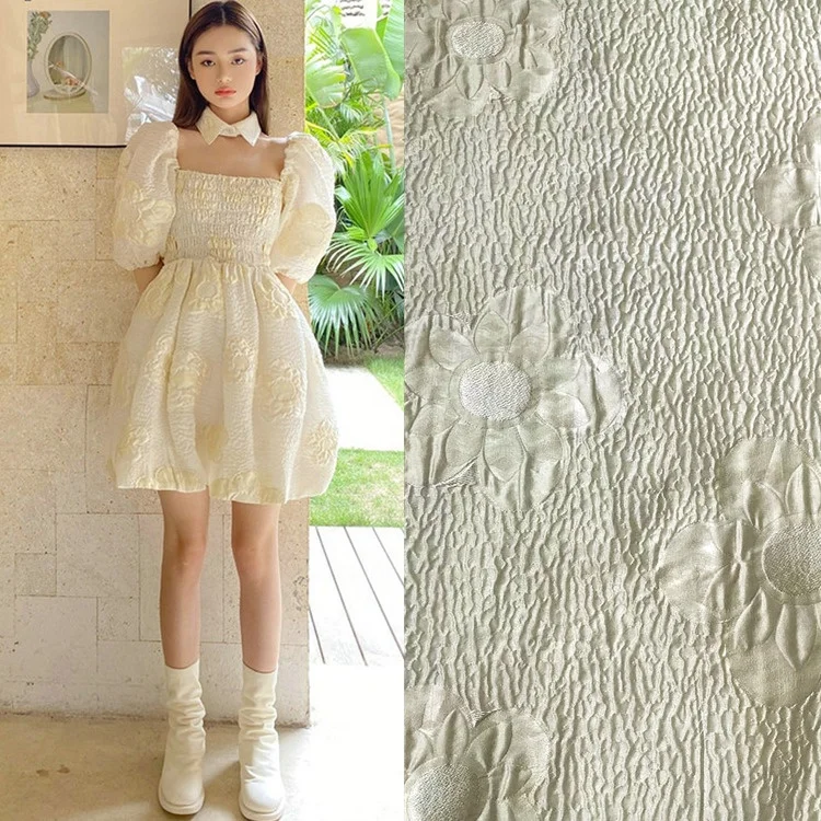 93gsm polyamide polyester jacquard yarn dyed fabric for women dress skirt