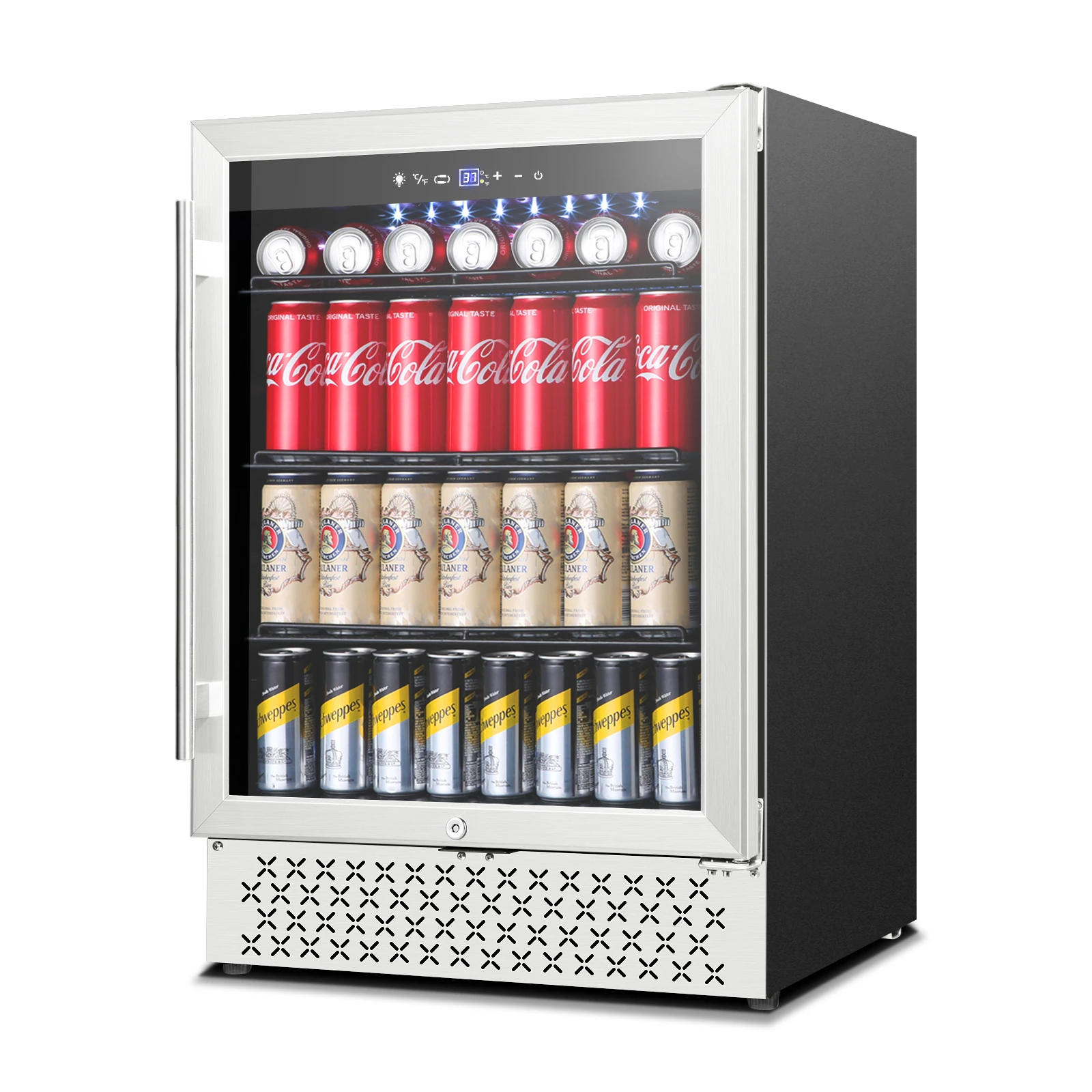 Factory Price 150L Beverage Refrigerator Cooler Stainless Steel Single Zone Beverage Cooler Mini Beer Fridge