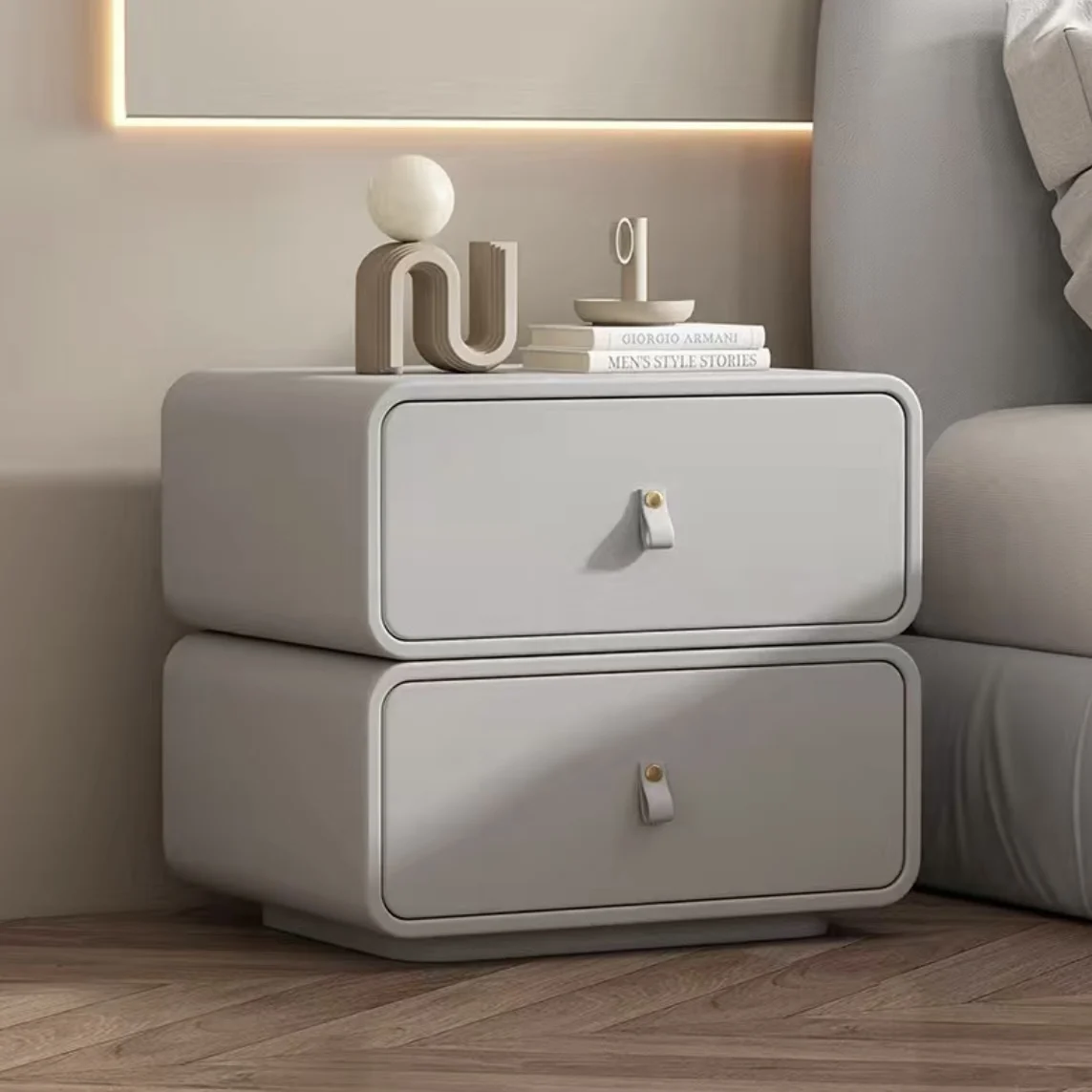 Firefly solid wooden bedside table modern simple bedroom household small apartment minimalist storage