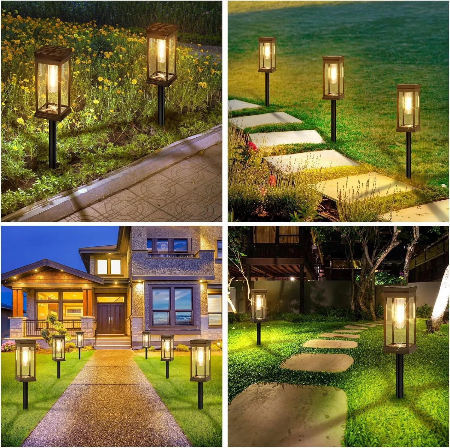 8Pack Outdoor Solar tungsten Garden Light  waterproof brightest solar lights decorative home depot Vintage classic tungsten lamp