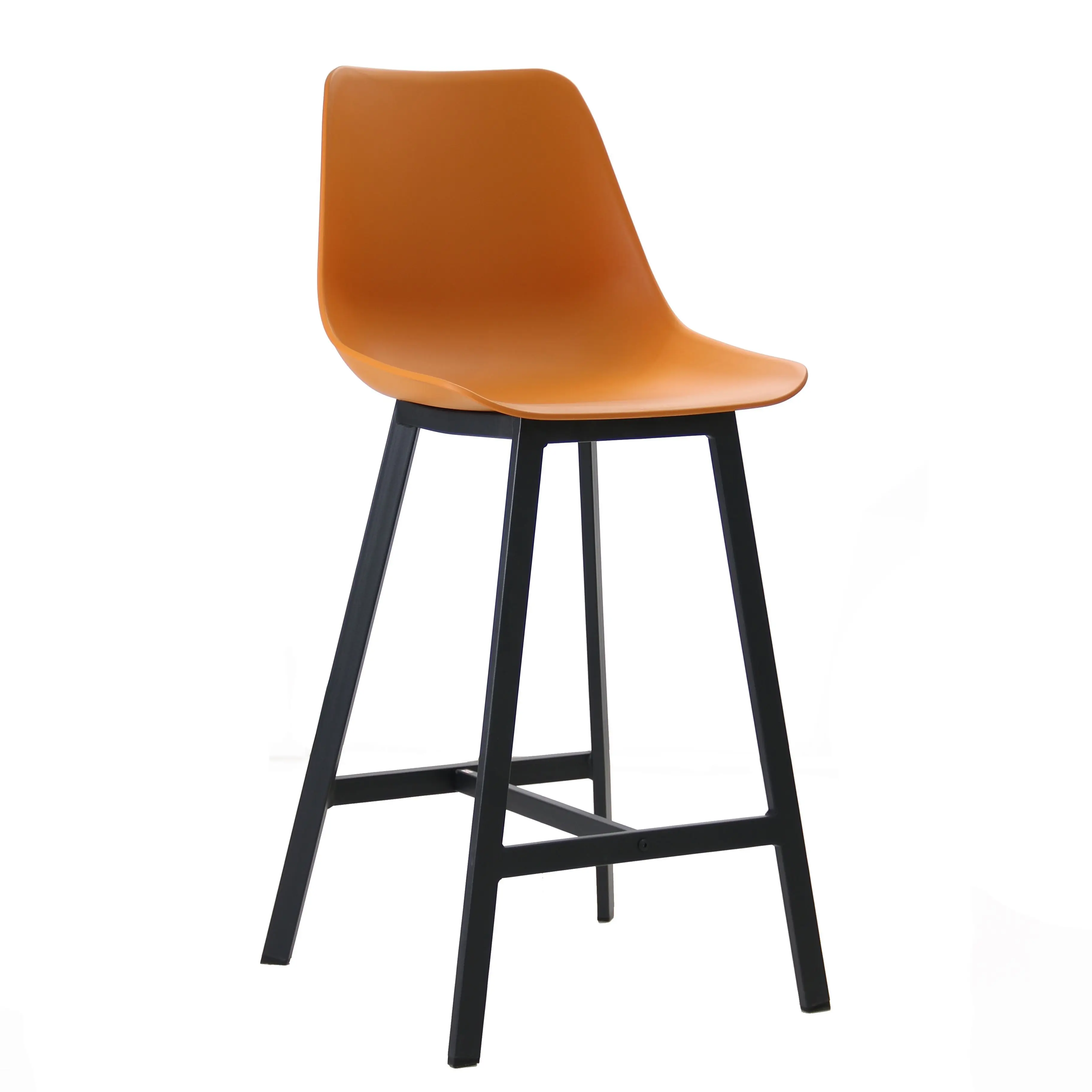  Counter Height Tall Luxury High White Black Nordic Kitchen Modern Cheap Pp Plastic Bar Stool With Powder Coated Iron Metal