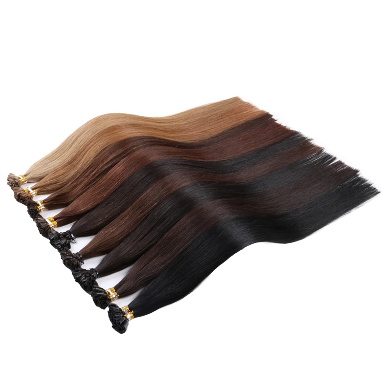 Factory Wholesale U Tip Hair Extension Double Drawn Virgin Raw 100% Russian Human Hair Prebonded Keratin Nail Hair Extension