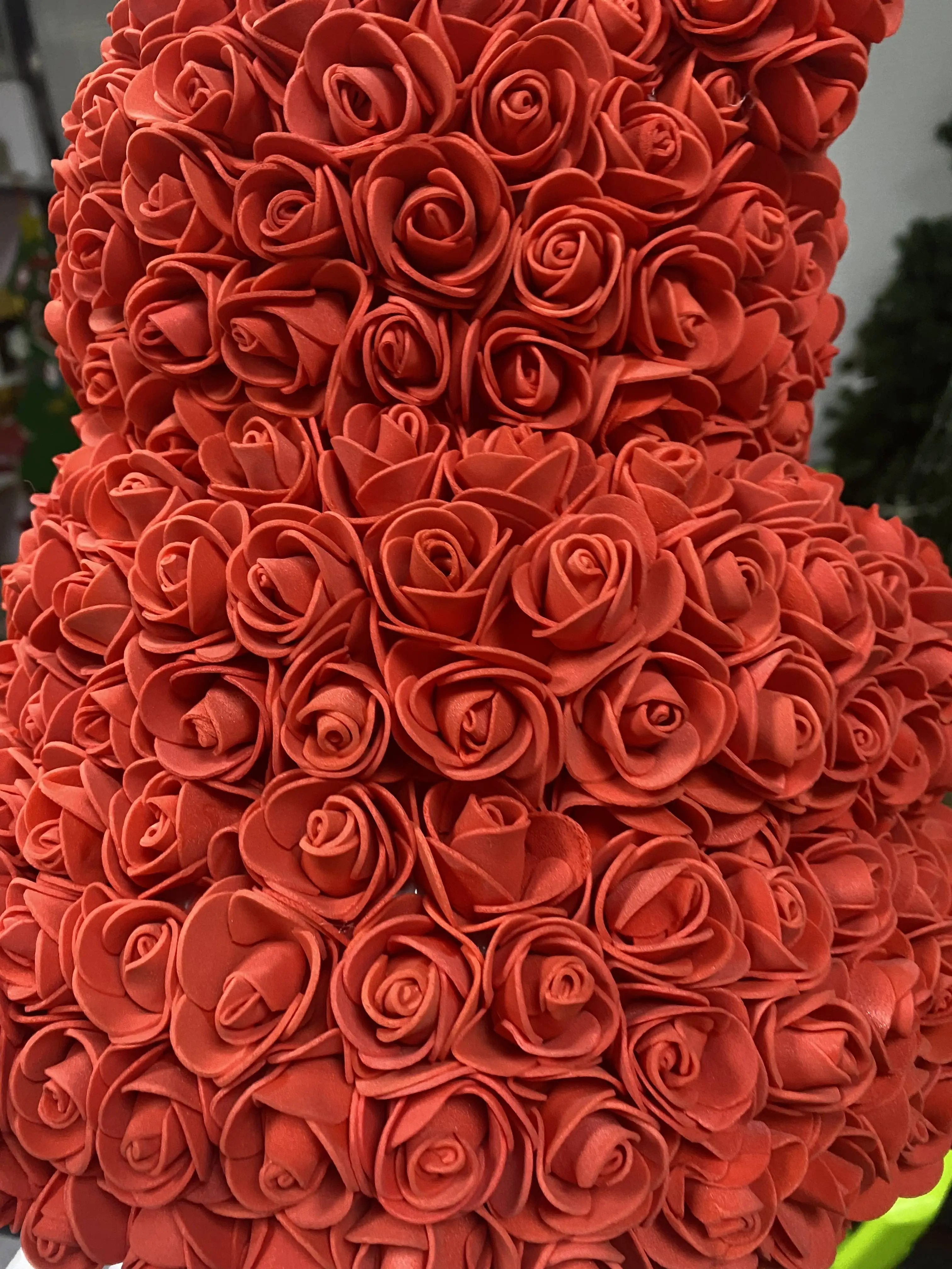 USA Warehouse Delivery Small 10 Inch 25 Cm Flower In Gift Box Lover Souvenirs Valentine Gift Ribbon Teddy Foam PE Rose Bear