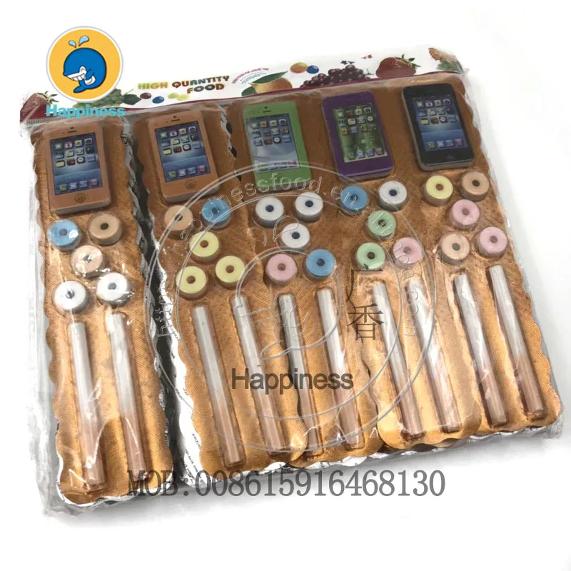Smoke cigarette shaped press candy with whistle